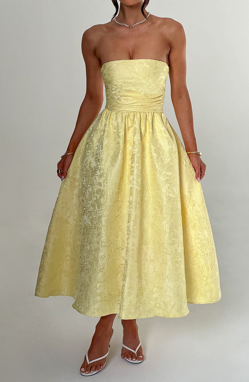 Saoirse Midi Dress - Lemon - Napalia