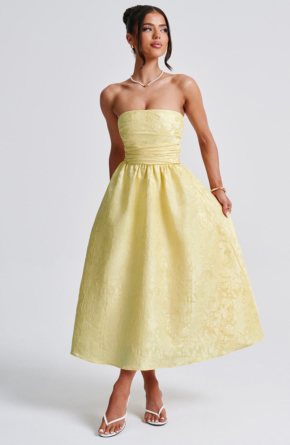 Saoirse Midi Dress - Lemon - Napalia