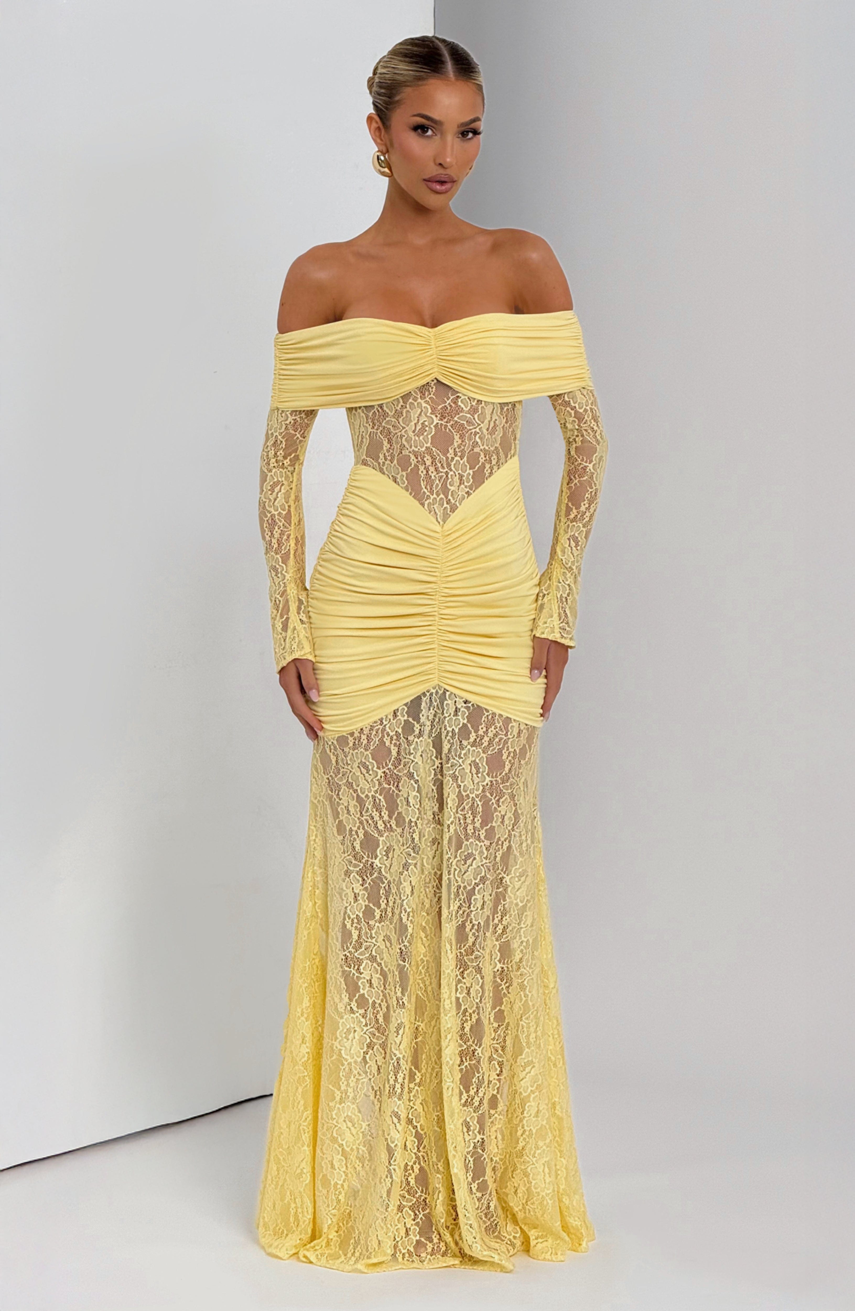 Sauline Maxi Dress - Lemon - Napalia