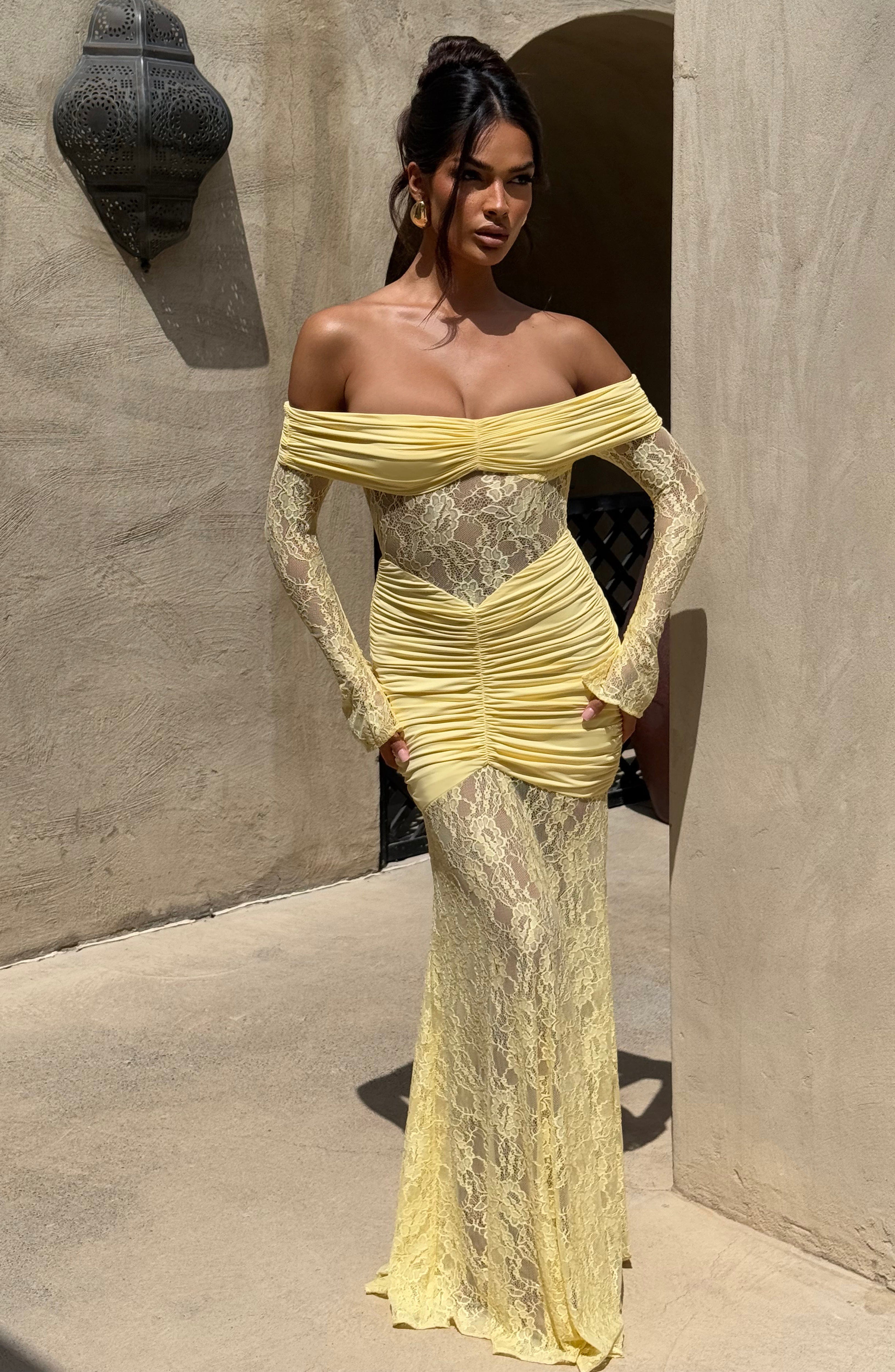 Sauline Maxi Dress - Lemon - Napalia