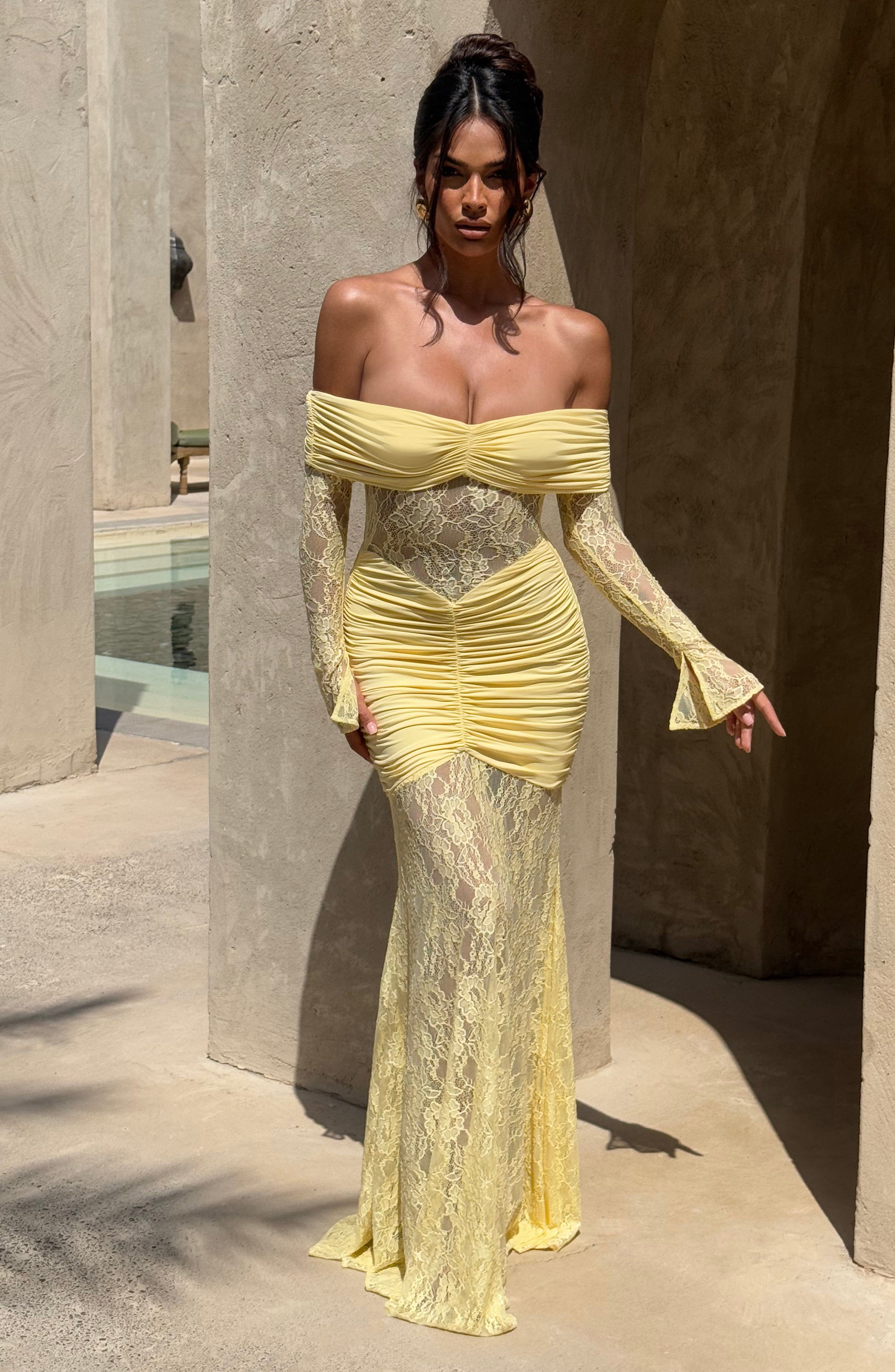 Sauline Maxi Dress - Lemon - Napalia