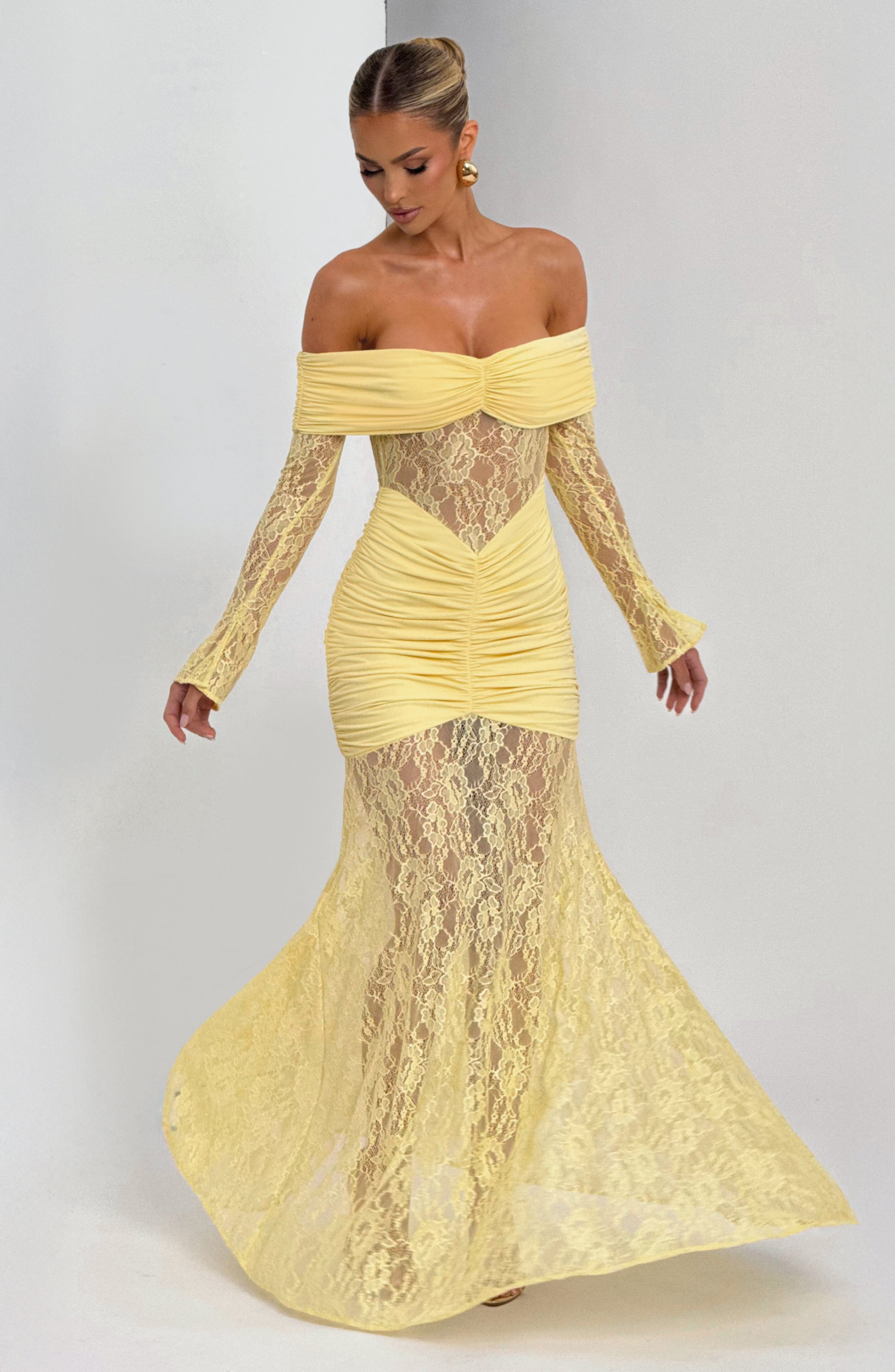 Sauline Maxi Dress - Lemon - Napalia