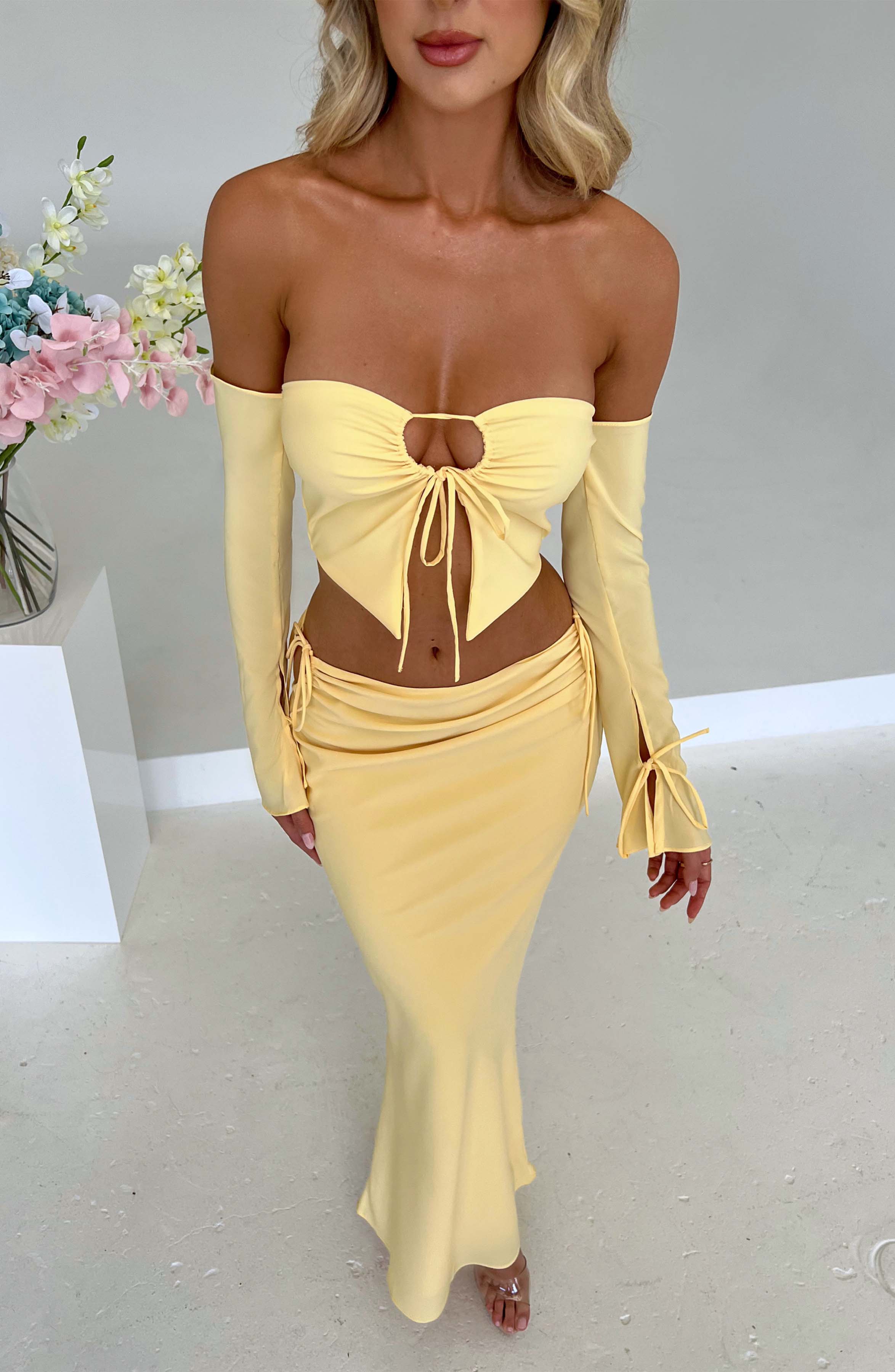 Tana Maxi Skirt - Lemon - Napalia