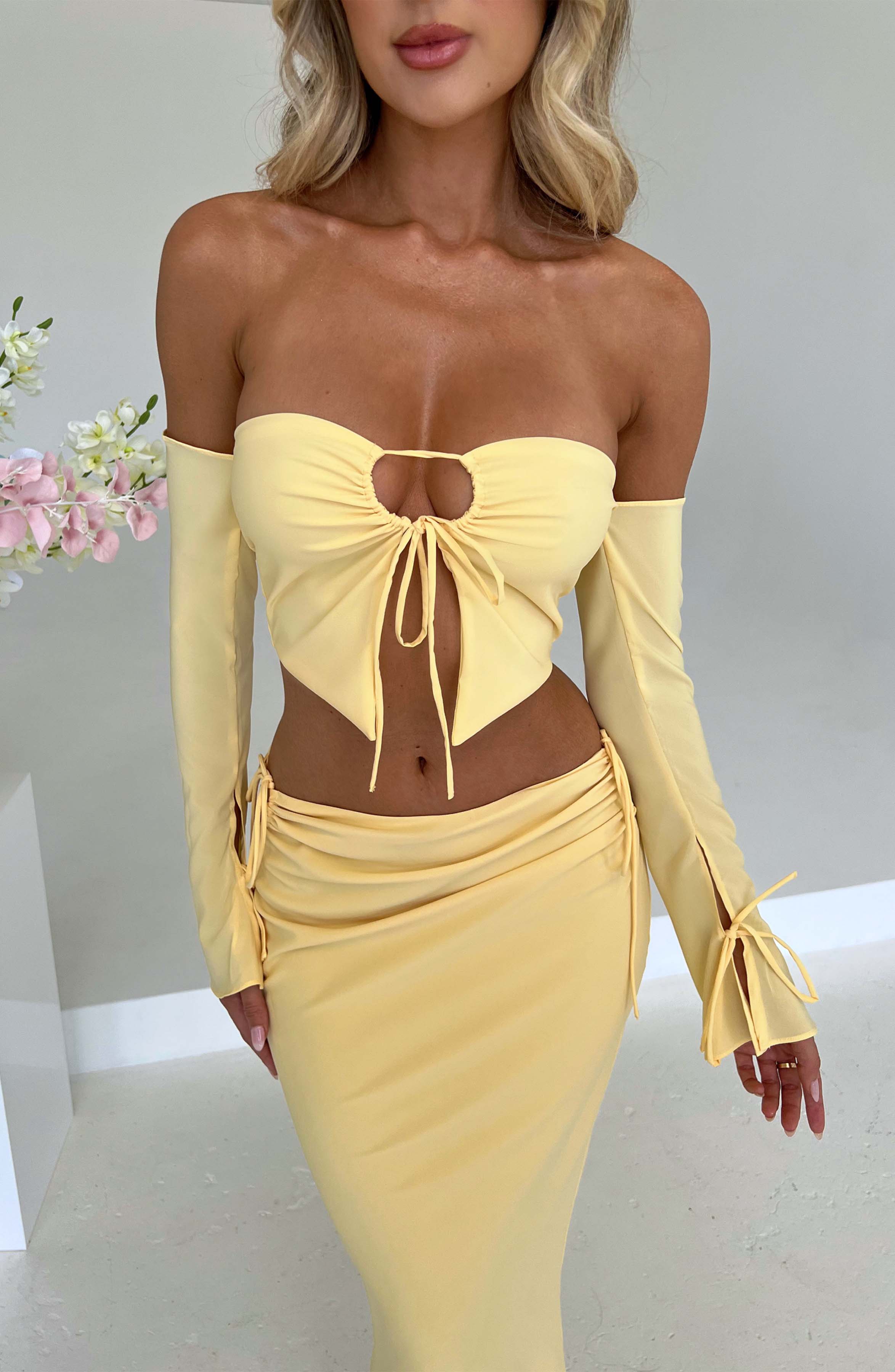 Tana Maxi Skirt - Lemon - Napalia