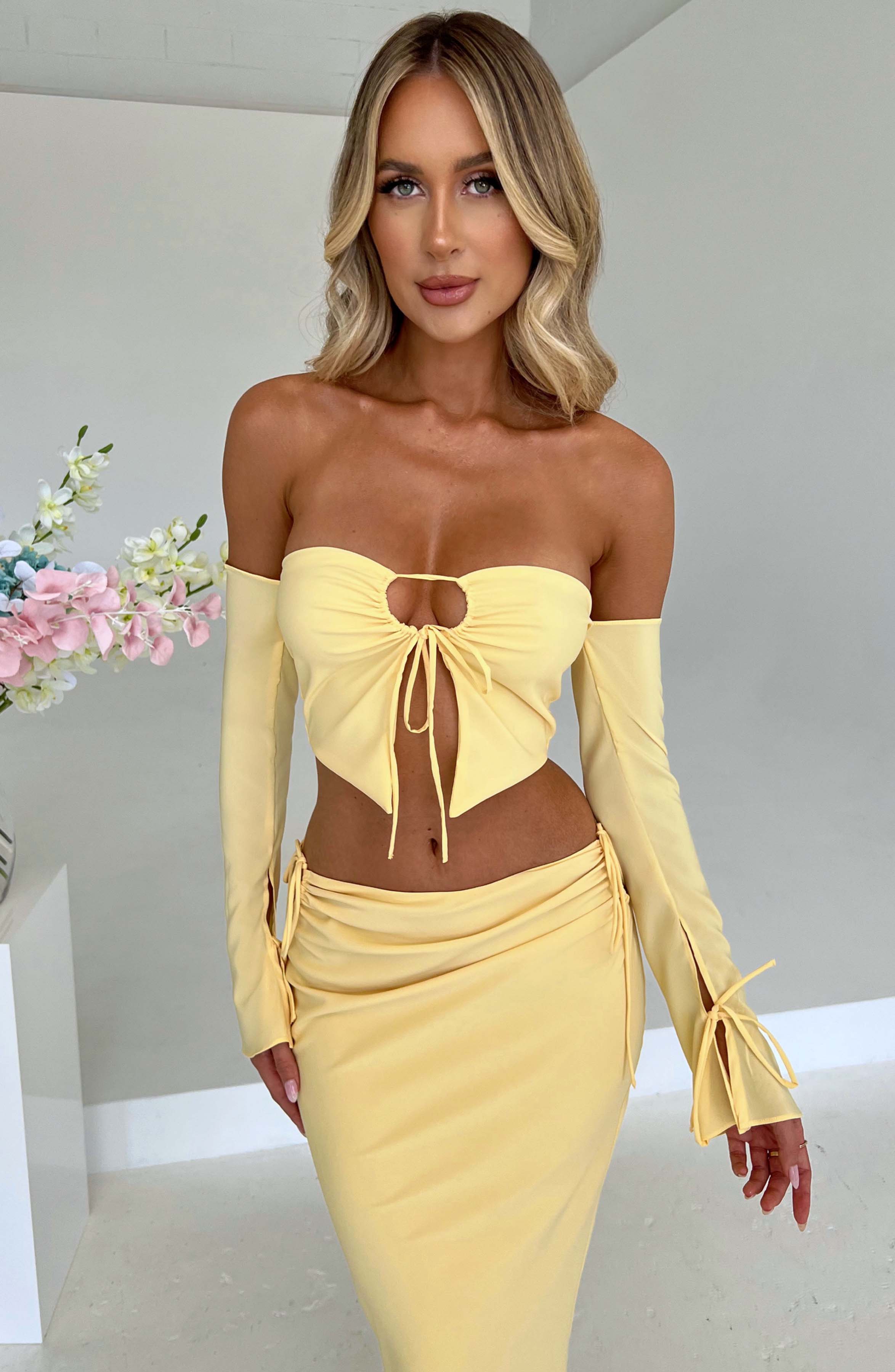 Tana Maxi Skirt - Lemon - Napalia